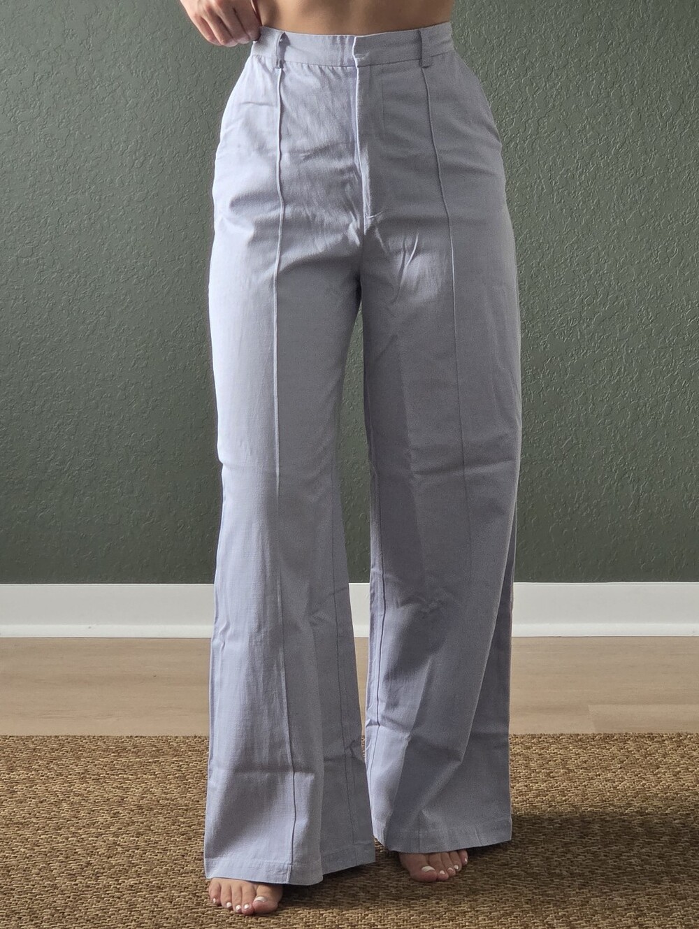 Bardot Ultra High Waist Wide Leg Cotton Pants, Small, Light Blue